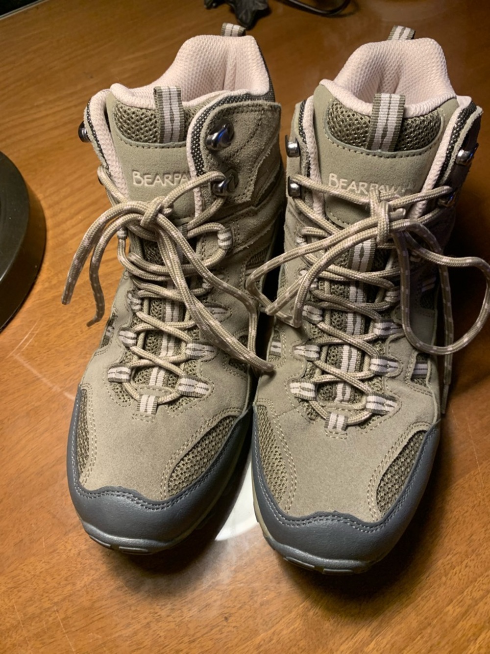 BearPaw Taupe and Gray Outdoor Hiking Boots